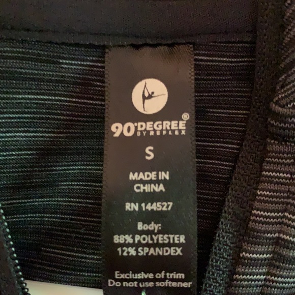 🆕 90 Degree by Reflex Activewear Charcoal Top - Small - Picture 5 of 6